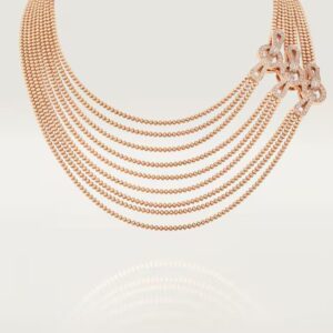 Cartier Agrafe necklace, medium model, half-paved