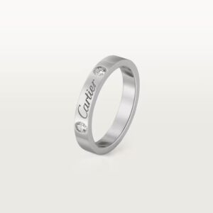 Cartier C de Cartier wedding band, 3 mm width, 2 diamonds