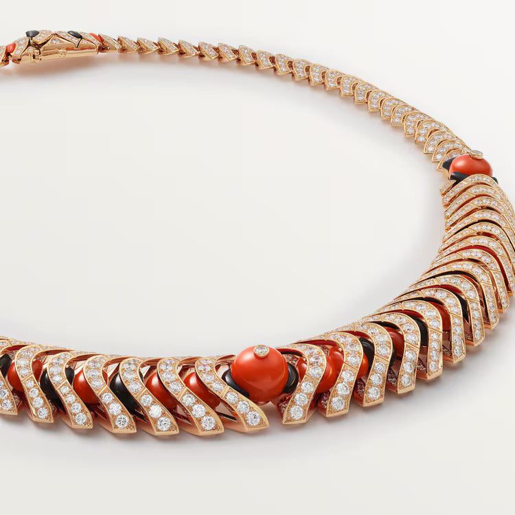 Cartier Géometrie & Contrastes necklace, coral, paved - Image 2