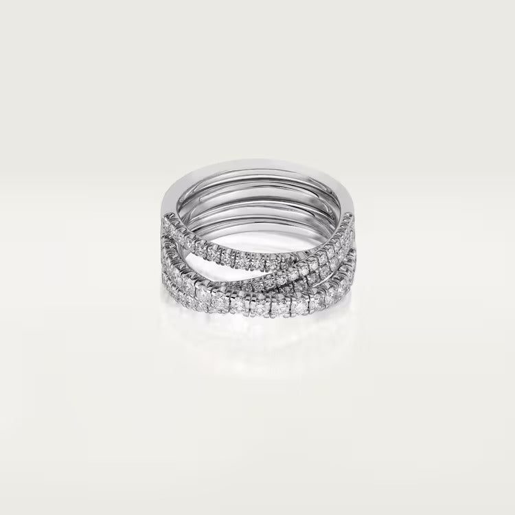 Cartier Agrafe ring, half-paved