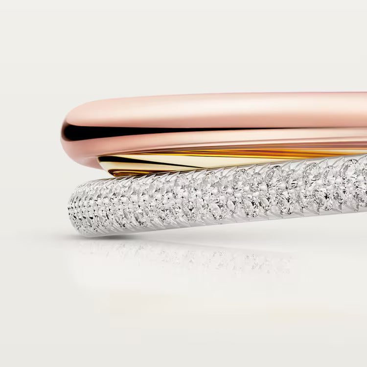 Cartier Trinity bracelet, small model, half-paved - Image 3