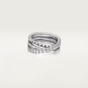 Cartier Agrafe ring, half-paved