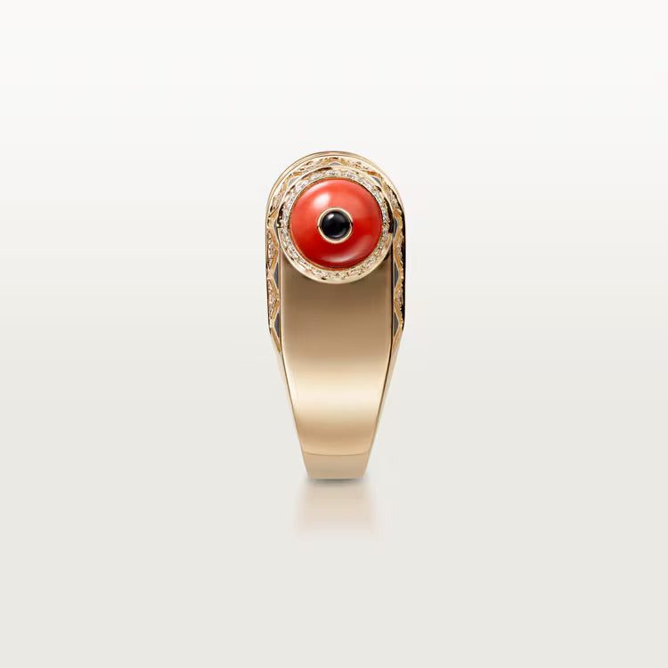 Cartier Géometrie & Contrastes ring, coral, paved - Image 3