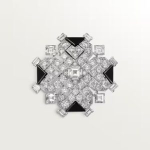 Cartier Géometrie & Contrastes brooch, onyx, paved
