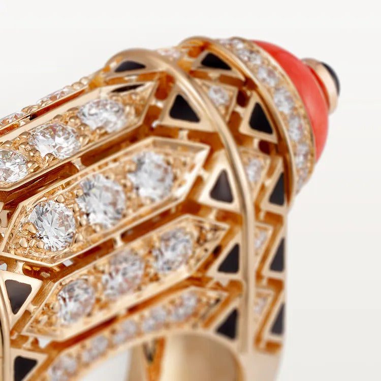 Cartier Géometrie & Contrastes ring, coral, paved - Image 4