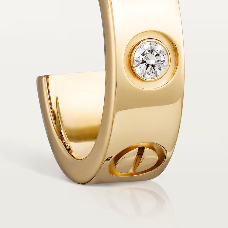Cartier LOVE hoop earrings, classic model, 2 diamonds - Image 3