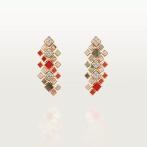 Cartier [Sur]naturel earrings, coral, paved