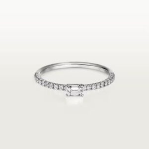 Cartier Etincelle de Cartier ring, emerald-cut diamond, paved