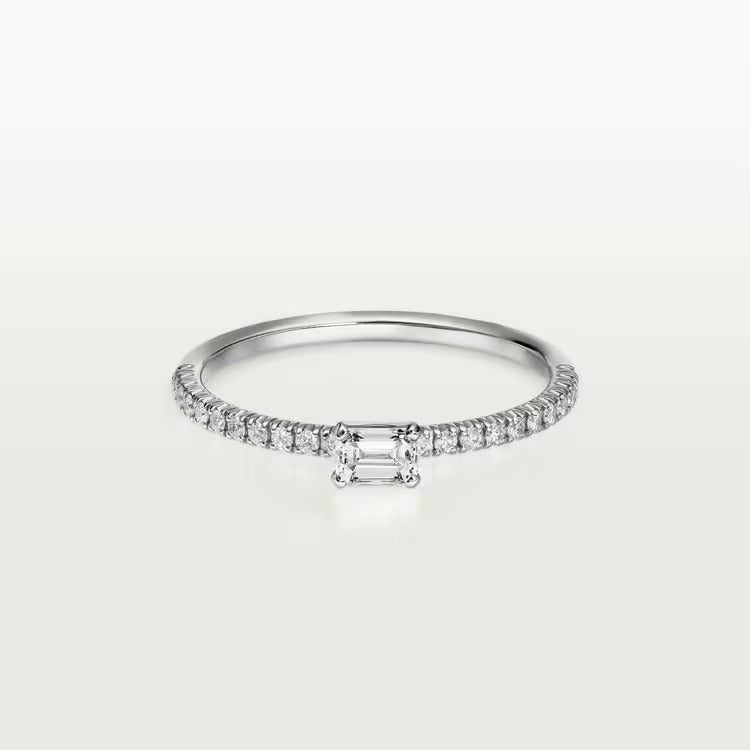 Cartier Etincelle de Cartier ring, emerald-cut diamond, paved