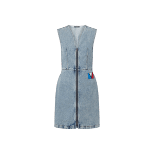 Louis Vuitton Bleached Denim Zip-Up Dress