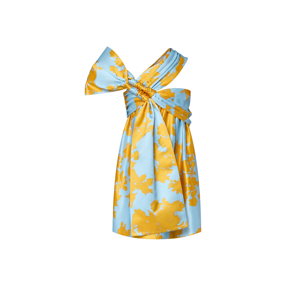 Louis Vuitton Bouquet Print Bow Dress