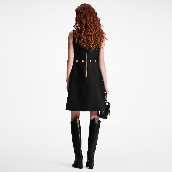 Louis Vuitton Button Waist Mikado Dress - Image 4