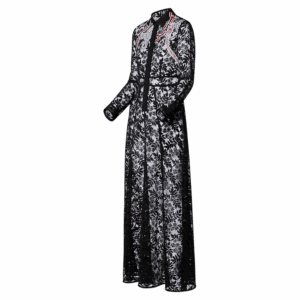 Louis Vuitton Chain Motif Long Lace Shirt Dress