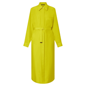 Louis Vuitton Chartreuse Silk Shirt Dress