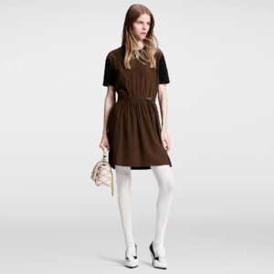 Louis Vuitton Damier Front Drawstring Dress