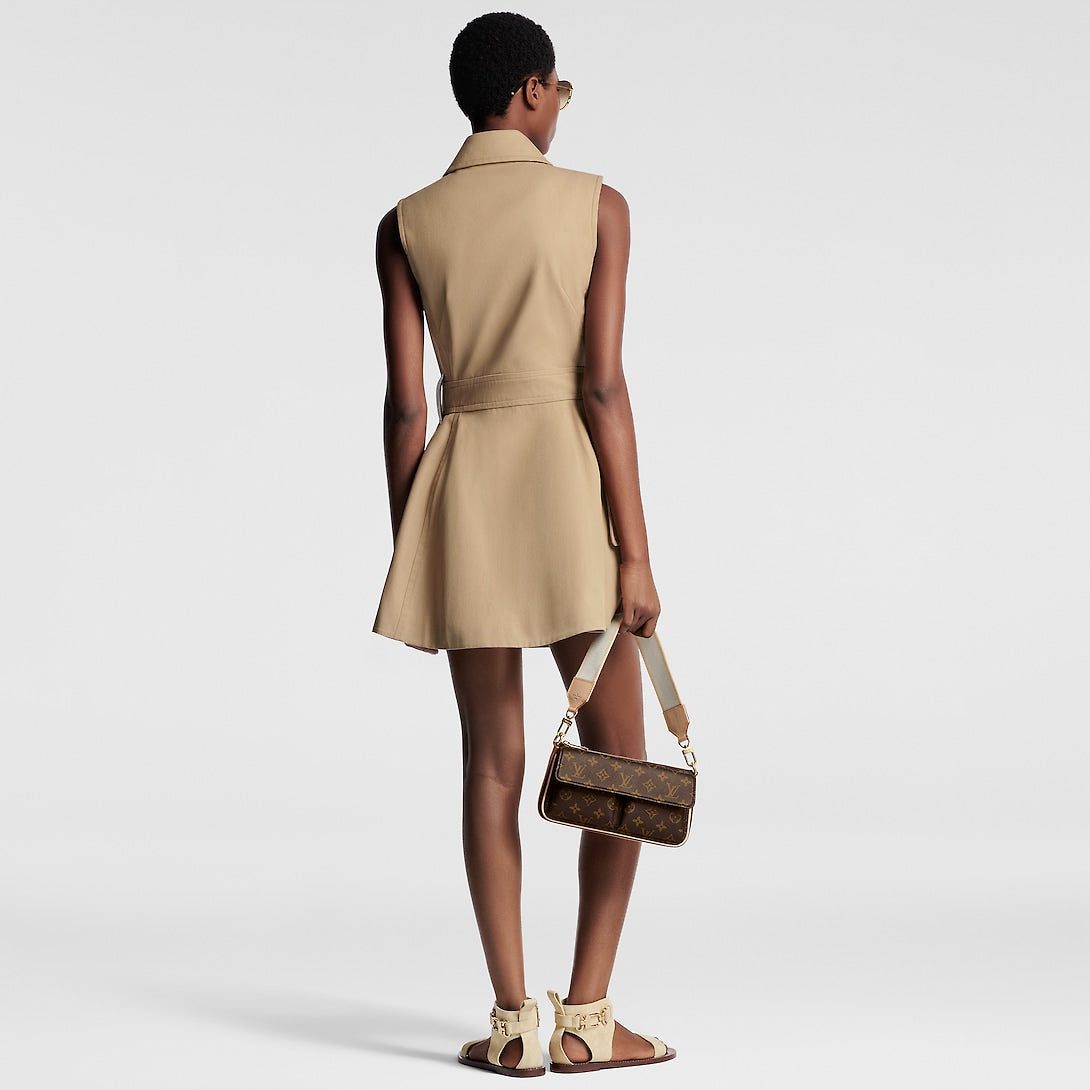 Louis Vuitton Double-Breasted Gabardine Dress - Image 4