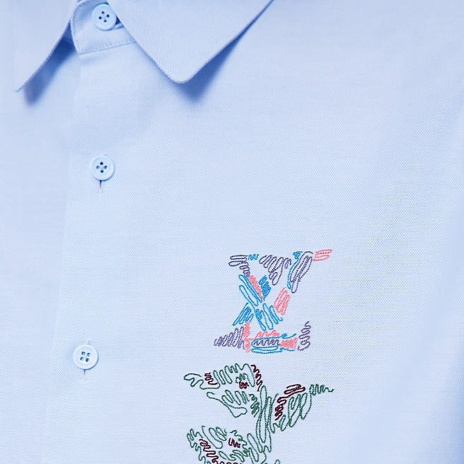 Louis Vuitton Embroidered Flower Long Sleeve Shirt - Image 3