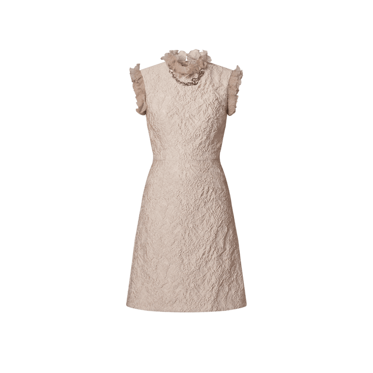 Louis Vuitton Fin Flounce Jacquard Dress