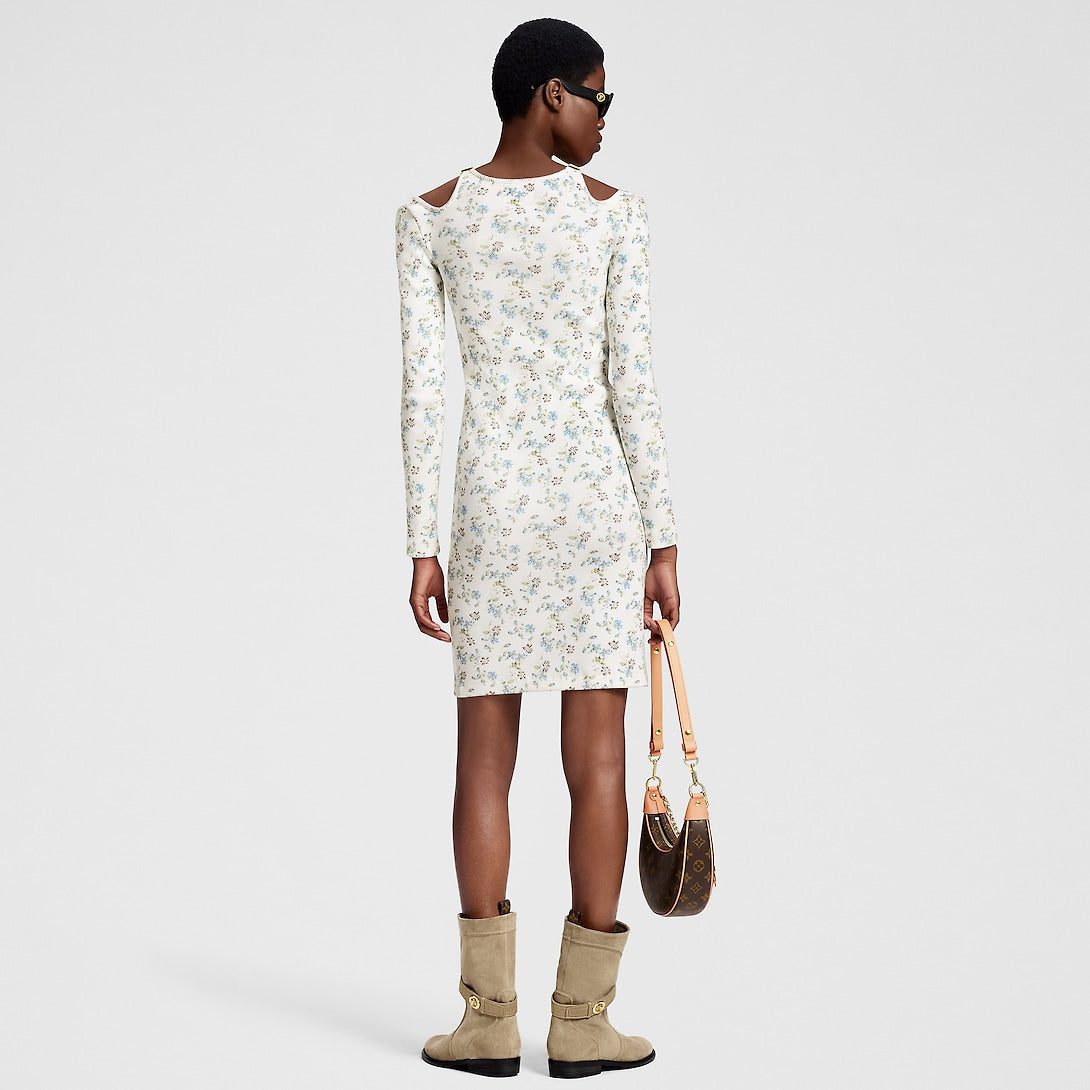 Louis Vuitton Floral Print Eyelet Strap Dress - Image 4