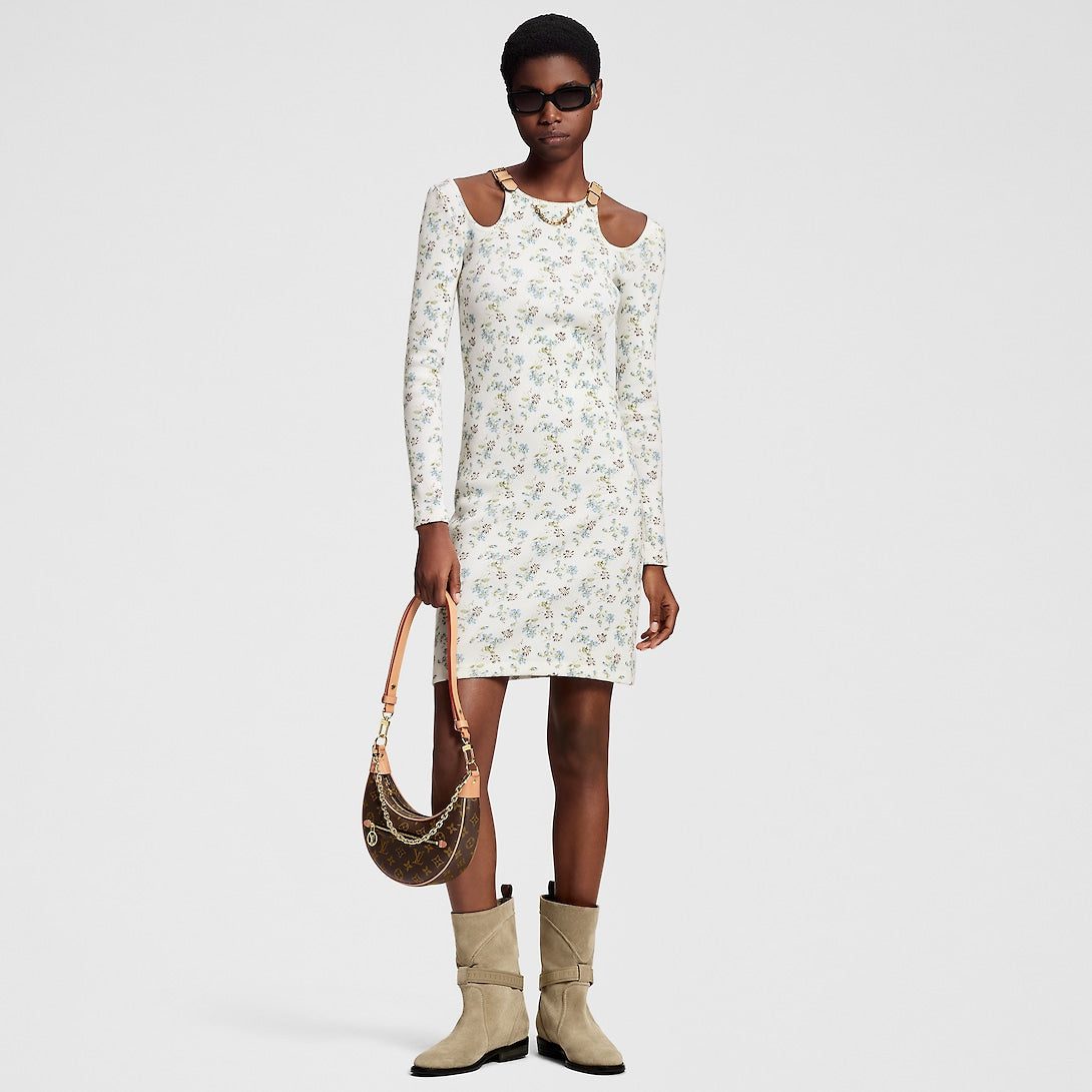 Louis Vuitton Floral Print Eyelet Strap Dress - Image 2