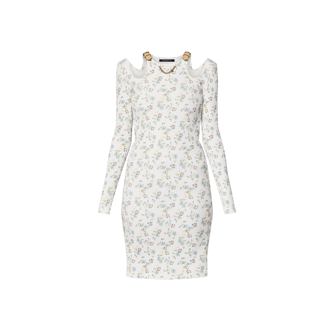 Louis Vuitton Floral Print Eyelet Strap Dress