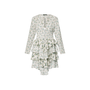 Louis Vuitton Floral Print Long-Sleeved Tiered Dress