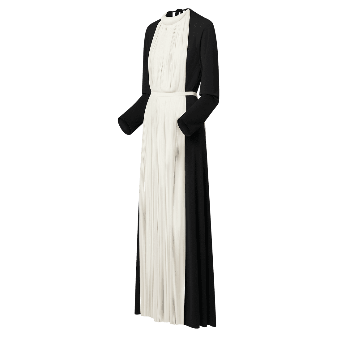 Louis Vuitton Graphic Pleated Accent Gown - Image 3