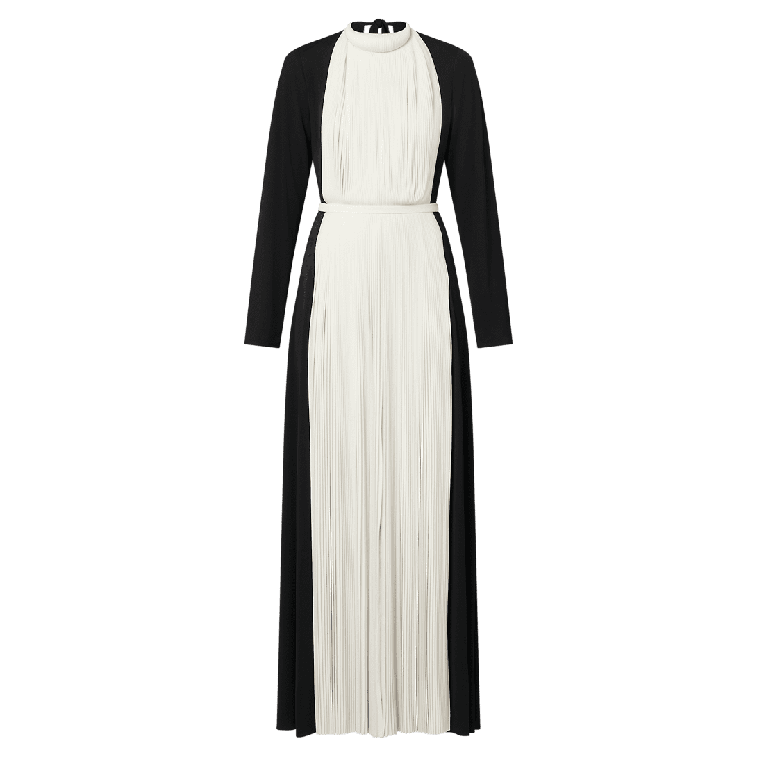 Louis Vuitton Graphic Pleated Accent Gown