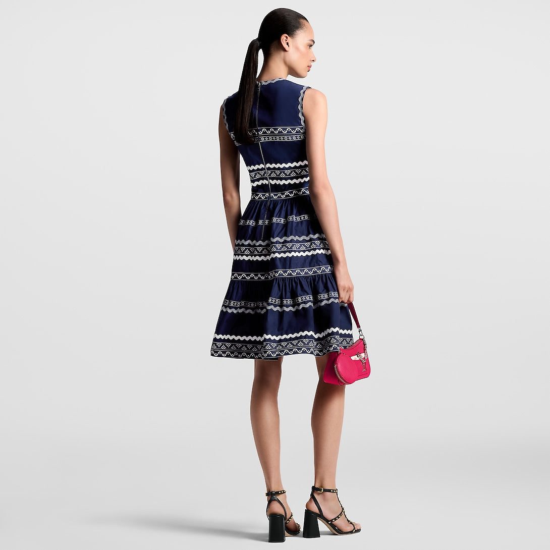 Louis Vuitton Graphic Trim Tiered Dress - Image 4