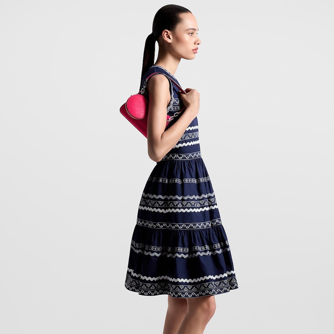 Louis Vuitton Graphic Trim Tiered Dress - Image 3