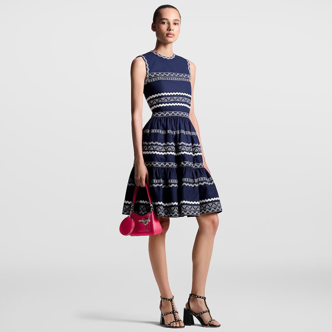 Louis Vuitton Graphic Trim Tiered Dress - Image 2