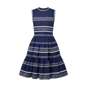 Louis Vuitton Graphic Trim Tiered Dress
