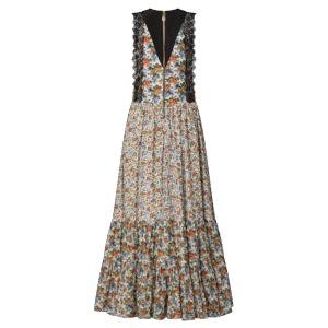 Louis Vuitton Lace Trim Mixed Floral Dress