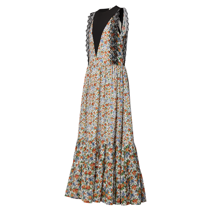 Louis Vuitton Lace Trim Mixed Floral Dress - Image 2