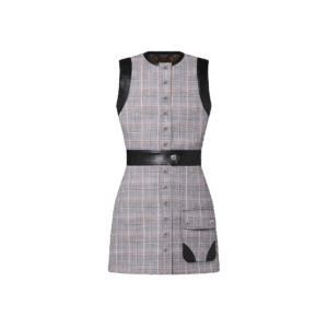 Louis Vuitton Leather Accent Check Dress
