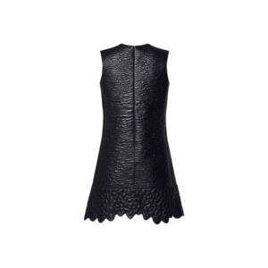 Louis Vuitton Leather Boutis Dress W/ See-through Yoke