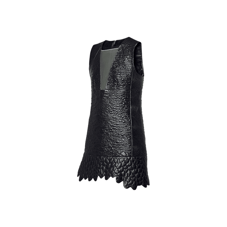 Louis Vuitton Leather Boutis Dress W/ See-through Yoke - Image 2