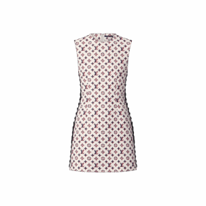 Louis Vuitton Leather Trim Tricolor Monogram Dress