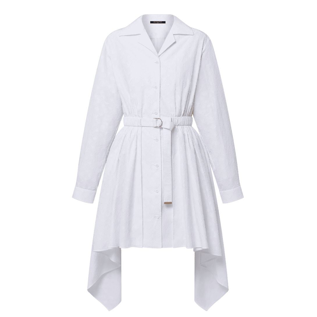 Louis Vuitton Monogram Fil Coupé Belted Shirt Dress