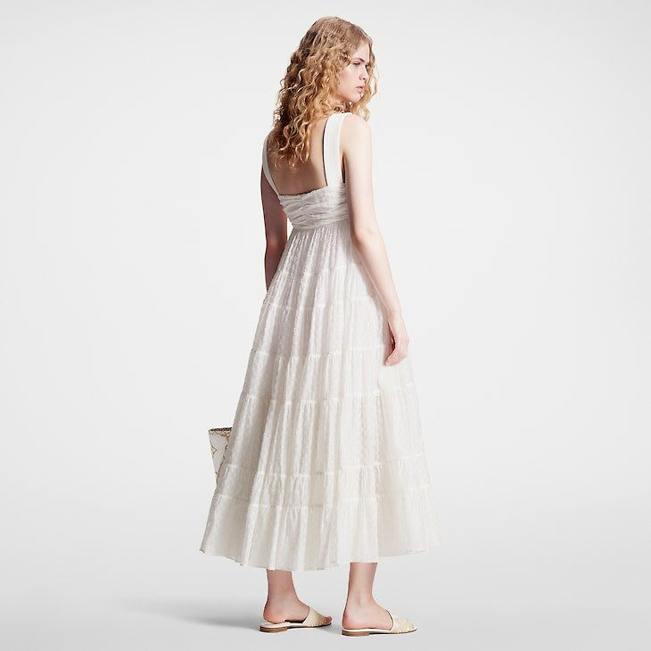 Louis Vuitton Monogram Fil Coupé Snap Button Strap Dress - Image 2