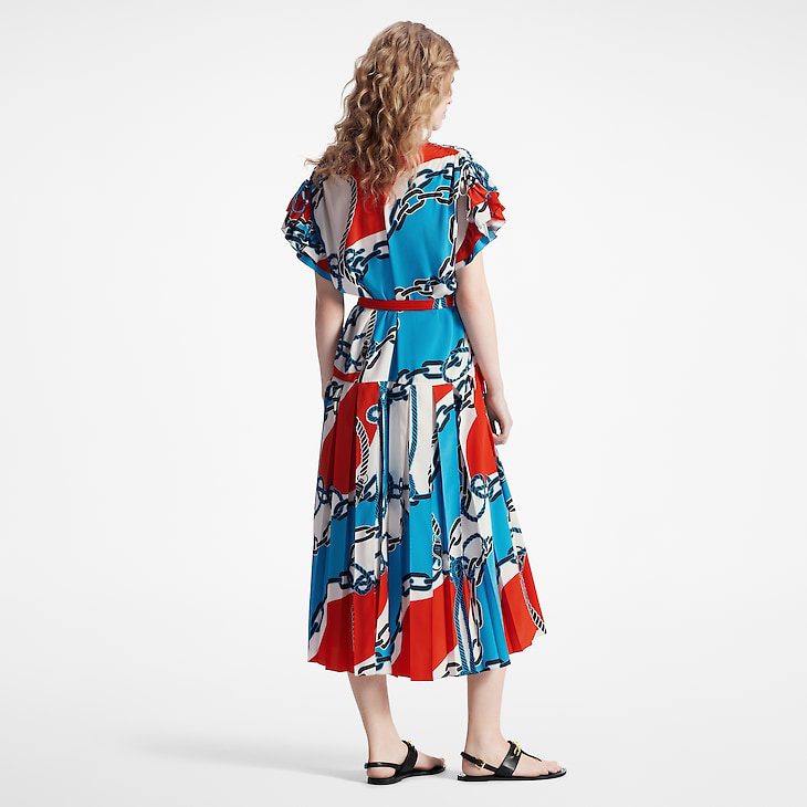 Louis Vuitton Nautical Print Butterfly Sleeve Dress - Image 4