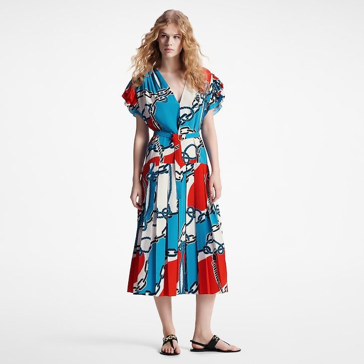 Louis Vuitton Nautical Print Butterfly Sleeve Dress - Image 2