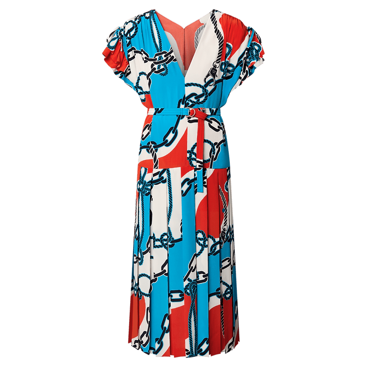 Louis Vuitton Nautical Print Butterfly Sleeve Dress