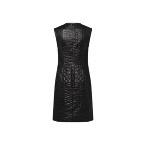 Louis Vuitton Pinstripe Leather Fitted Dress