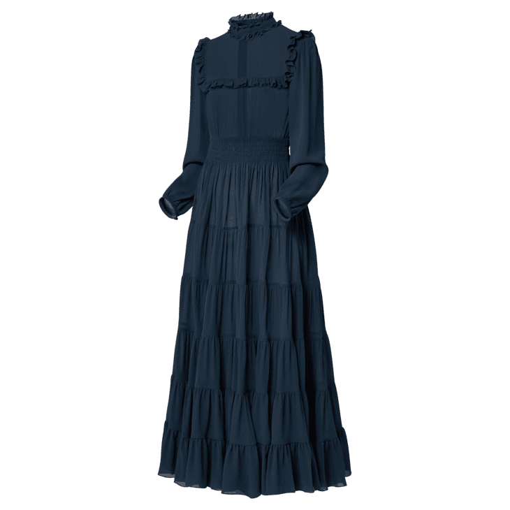 Louis Vuitton Ruffle Trim Maxi Dress