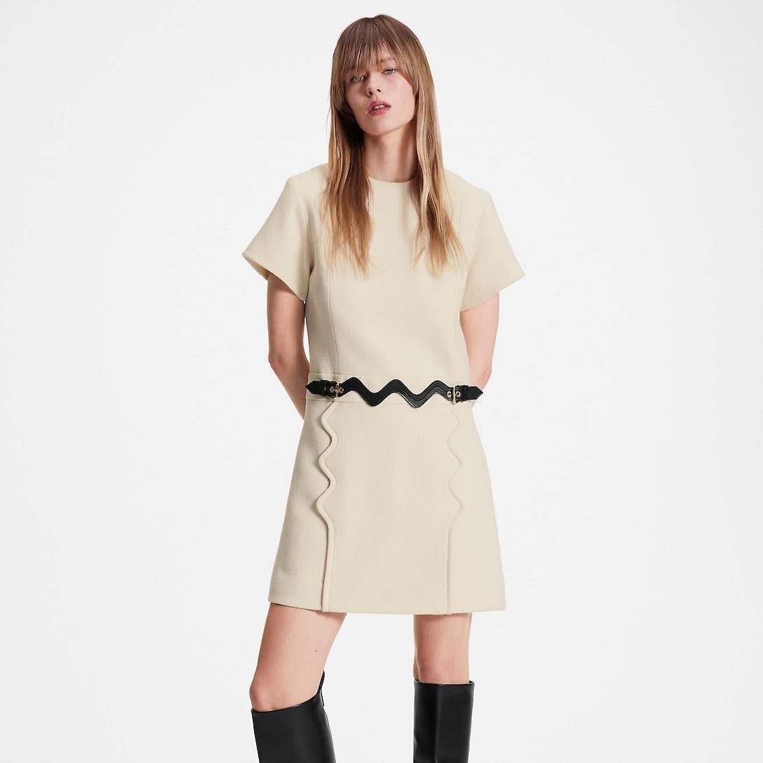 Louis Vuitton Scallop Detail A-line Dress - Image 3