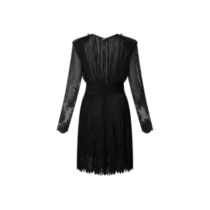 Louis Vuitton Sheer Striped Floral Lace Dress