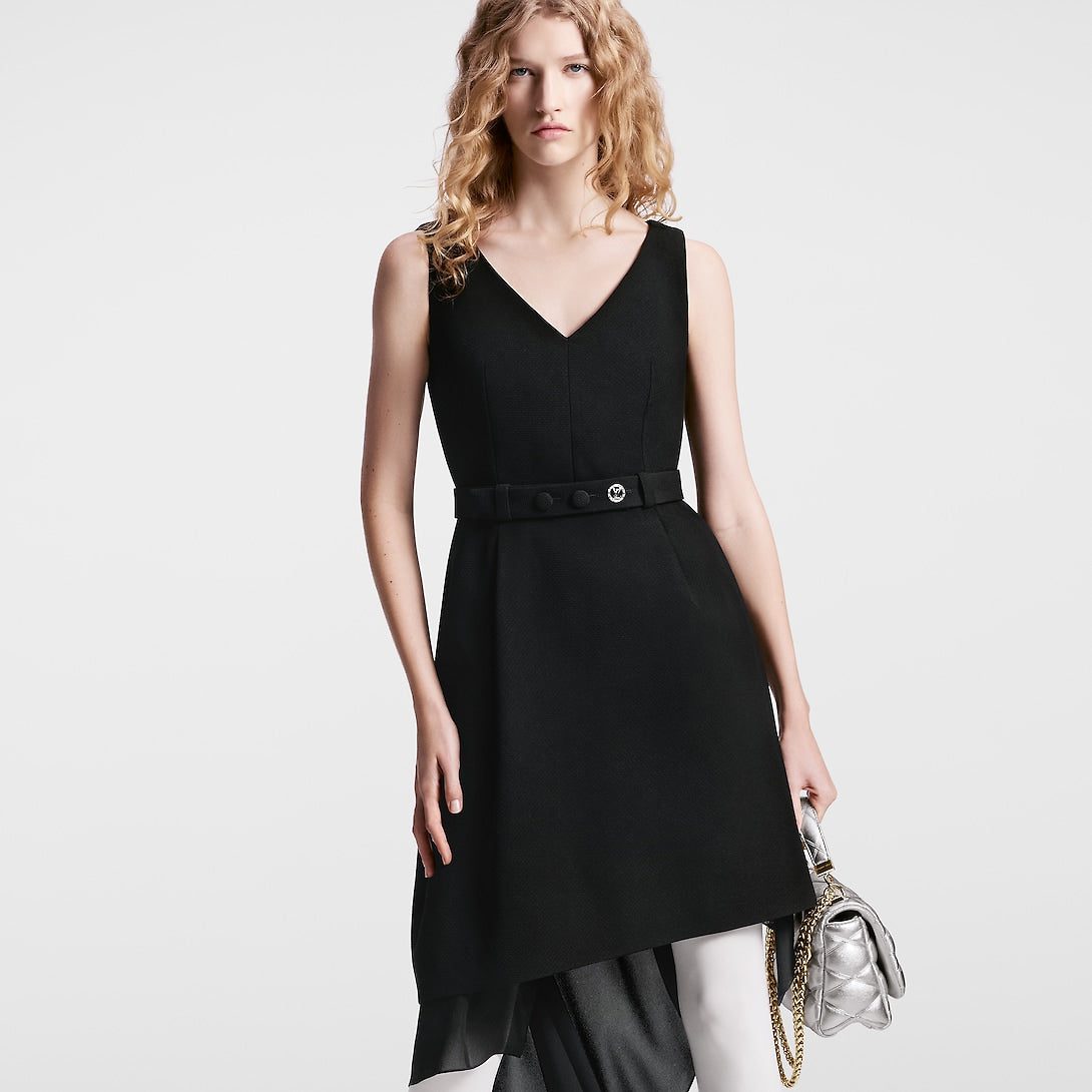 Louis Vuitton Silk Train Belted Dress - Image 3