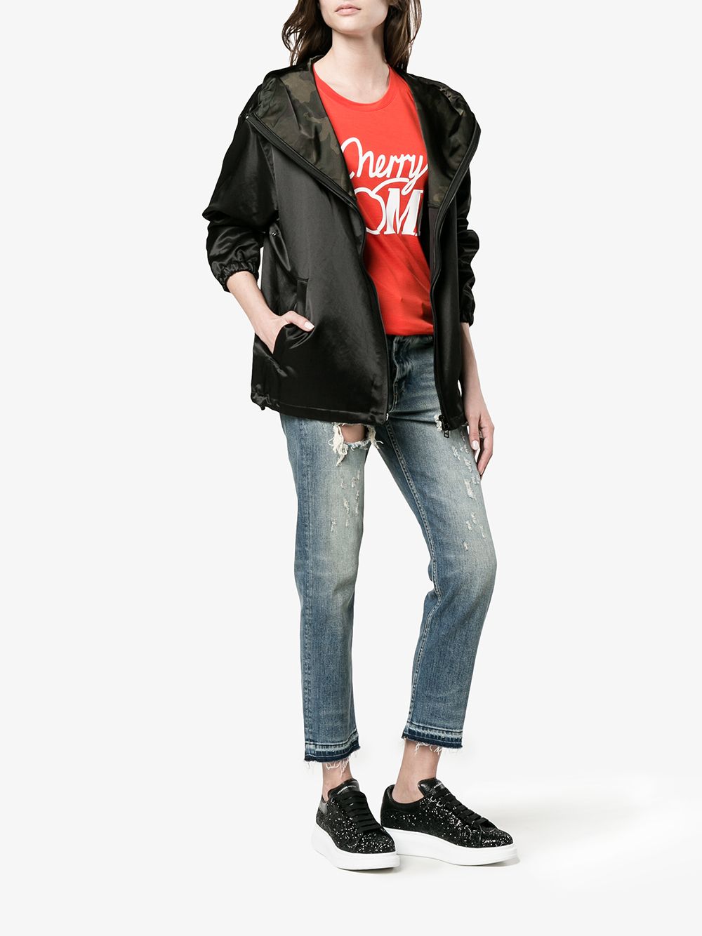 Alexander McQueen Oversized glitter lace-up sneakers - Image 2