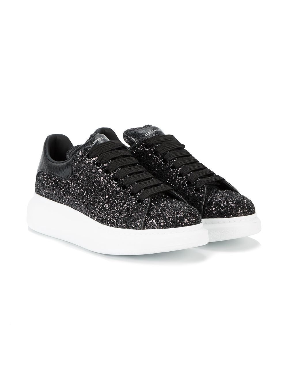 Alexander McQueen Oversized glitter lace-up sneakers - Image 3